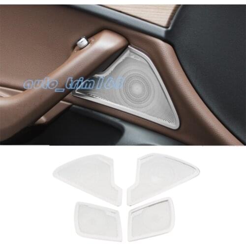 4PCS Stainless Inner Door Audio Speaker Cover Trim Fit For Audi A6 C7 2012-2018 Car Styling Accessories