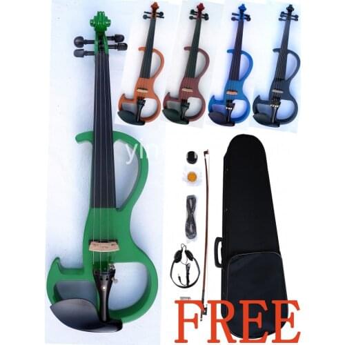 4/4 New 4 string Electric Acoustic Violin Solid Wood Nice Sound White Blue Black green pickup