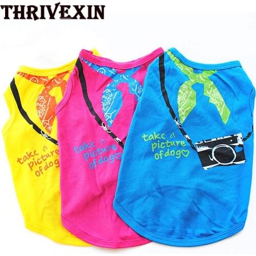Dog Clothes, Summer Dog Shirt Cotton Casual Vest for Pet Puppy, Bright Colors for Small Dogs Dog Costume Dog Accessories