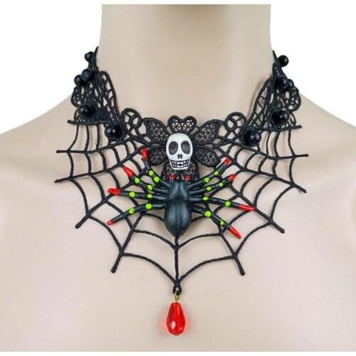 Necklace Halloween Clavicle Lace Bat Necklace Retro Vintage Chokers Necklaces & Pendants Statement Party Jewelry Gift 2021
