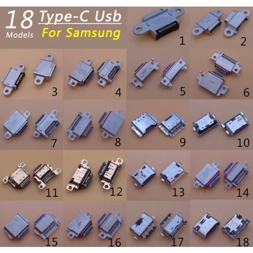 18models Type-C USB Jack Charging Connector Port For Samsung Galaxy A20 A30 A40 A50 A60 A70 S5 Mini S7 S8 S9 S10 S20 S21 + Plus