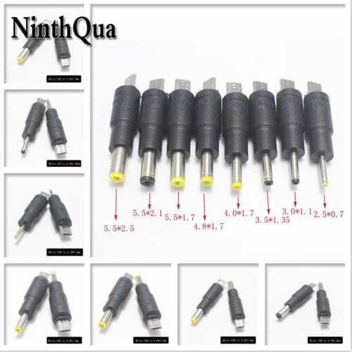 1pcs DC Power Plug to Micro usb 5Pin Chariging Connector for 5.5x2.5 5.5x2.1 4.8x1.7 4.0x1.7 2.5*0.7 5.5x1.7 3.5x1.35 3.0x1.1mm