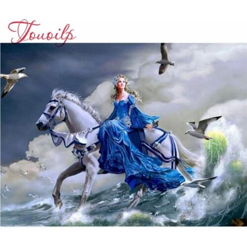 Touoilp 5D Diamond Painting Fairy Diamond Mosaic Horse Diamond Embroidery Full Square round Picture Of Rhinestones Home Decor