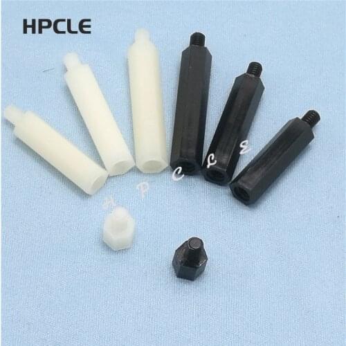 20pcs 50pcs M2/M2.5/M3/M4*L+6mm Thread Black Spacing Screw Plastic For PCB Motherboard Fixed Nylon Standoff Spacer Pillar