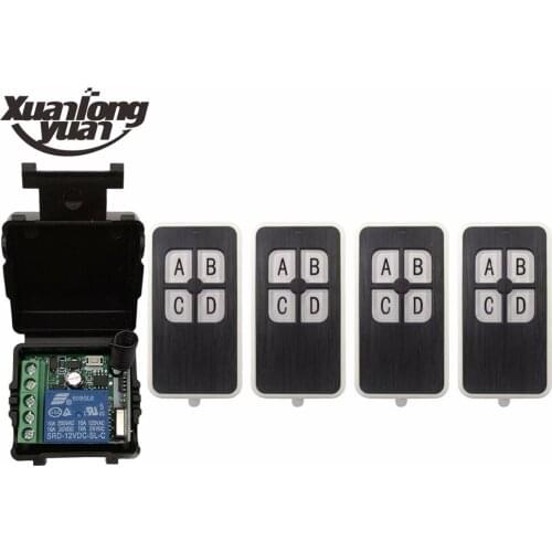 Xuanlongyuan DC12V 1CH Remote Control Light Switch Relay Output Radio Receiver Module & Transmitter Garage Door lamp/window