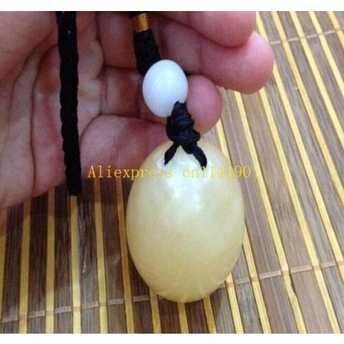 50pcs/lot Free Shipping 50*35mm natural drilled Natural jade eggs For tightening pelvic floor muscle exercise