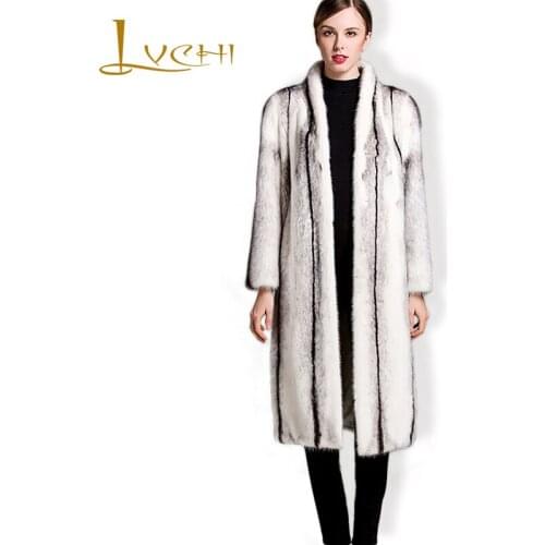 LVCHI real fur coats for women real Russian natural fur coats from luxurious natural mink simple clothes winter