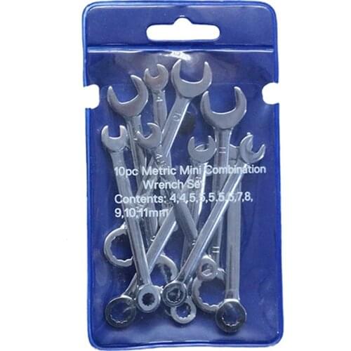 10 X Pcs Mini Wrench Set Keyring Wrench Inch / Metric Plum Blossom Wrench Set Pocket Wrench