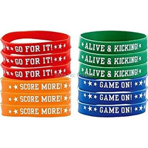 100pcs Soccer Attitude wristband silicone bracelets free shipping by epacket A