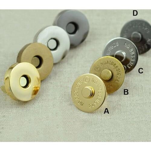 18mm Magnetic Snaps Button, Metal Plated Magnetic Snaps Closures Button 100 sets