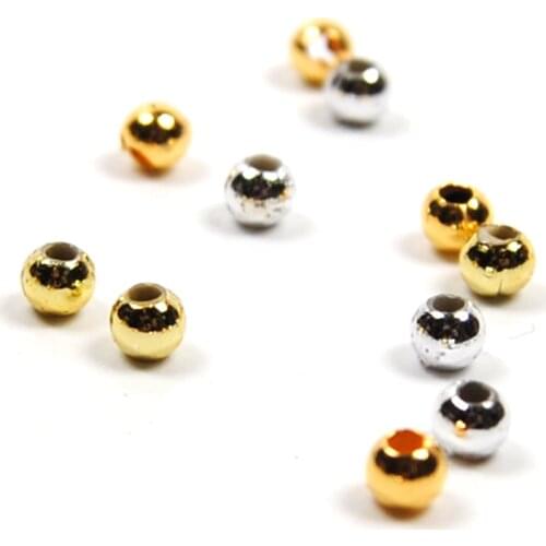 300pcs 3mm Hollow Plastic Beads for Fly Tying Nymph Scud Belly Eyes / Spinner Lure Beads Gold Silver Rainbow Color
