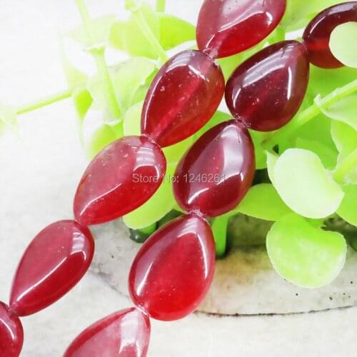 Accessories Red Chalcedony Tears Drop Loose DIY Beads Natural Stone Jewelry Making Design 13x18mm 15inch For Women Girls Gifts