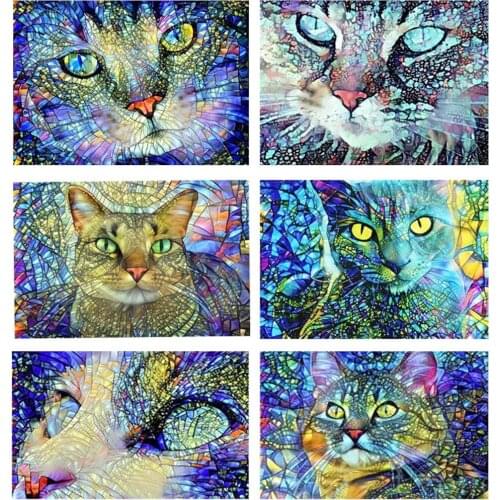 Uone Diamond Painting Aлмазная Mозаика Genshin DIY Cross Stitch Animal Cat ColorEmbroidery Rhinestone KidsMystery Box Home Decor