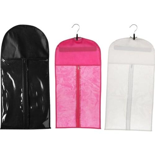 3 Pieces Portable Dustproof Hair Extensions Wigs Stand Storage Case with Hanger Carrier Bag Holder Protector Pouch