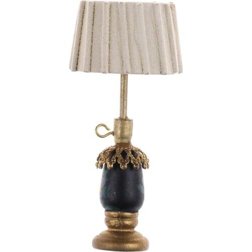 Wooden Miniature Doll House Desk Table Light Lamp DIY Bedroom Accessory Decor