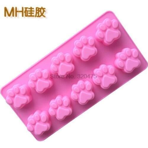 By dhl 100pcs 10 Holes Cat Dog Claws Silicone Cake Mold DIY Chocolate Decorating Bakeware Tool 3D Soap Cupcake Cooking Moulds