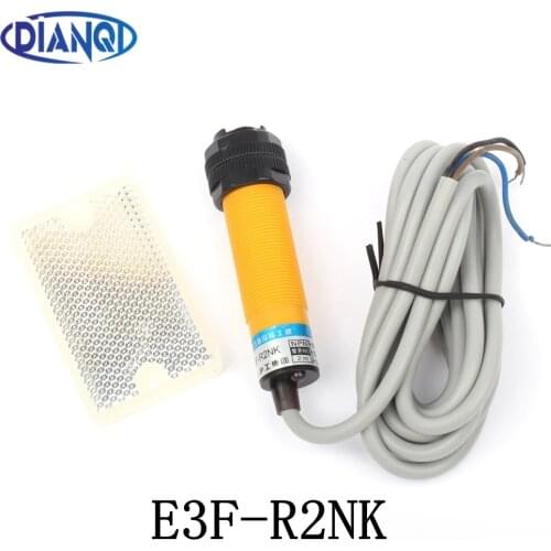 DIANQI Feedback reflex photoelectric switch sensor E3F-R2NK DC NPN NO diameter 18mm distance 2m Transducer
