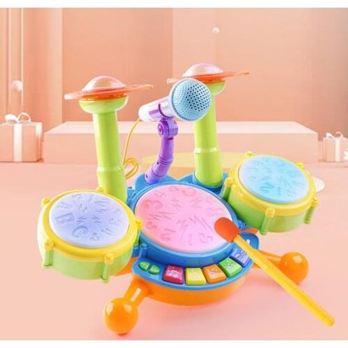 KIds Musical Drum Toys Baby Light&Sound Jazz Drum Kit Electronic Percussion Musical Instrument Educational Gifts Toys As Gifts