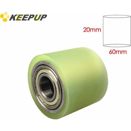 Furniture wheel.Diameter 60mm, length 20mm,PU polyurethane roller with bearing,Soft surface,Pipeline transmission Rubber wheel