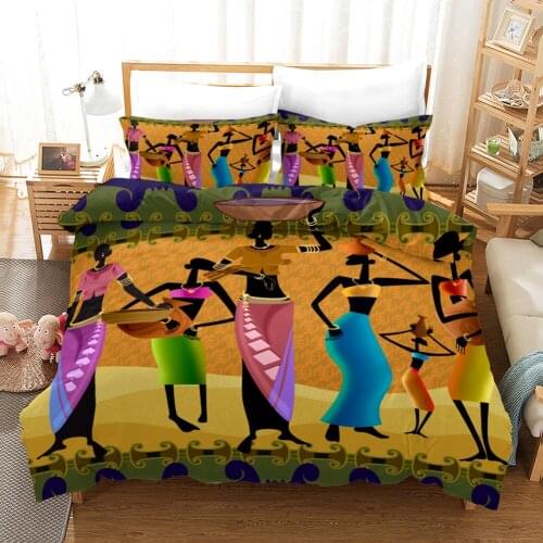 Fanaijia 3d Bedding Sets double bed African woman Duvet Cover and Pillowcase Bed Set Full Twin Single Size