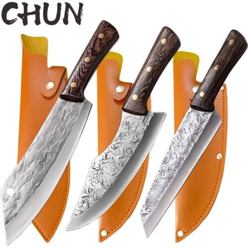 Cooking Boning Knife Kitchen Meat Cleaver Japanese High Carbon Steel Knife Handmade Chef Butcher Kitchen Knife & Protective Case