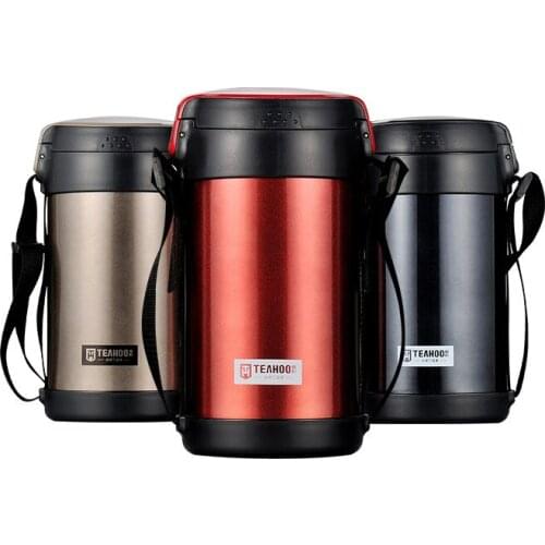 2.2L Stainless Steel Insulated Lunch Box 3 Layer Student Adult Bento Box Vacuum Insulation Barrel 12 Hours for Winter