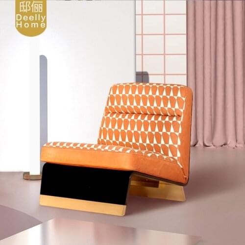 TT Couch Light Luxury Checkerboard Plaid Leather Club Model Room Leisure Chair Chair