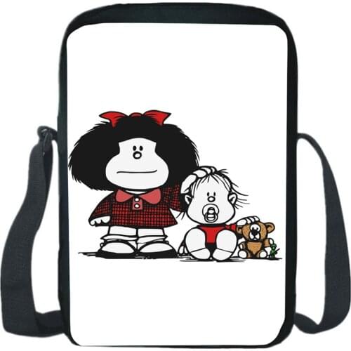 Mafalda Sell Well Shoulder Bags Tote Punk Large Capacity Gothic Cartoon Aesthetic Kawaii Painting Messenger Bag Fashion Knapsack