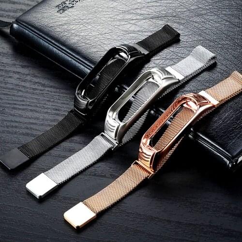 Milanese Loop Strap For Xiaomi mi band 5 4 3 Bracelet Stainless Steel Watchband Replacement for Mi Band 3 4 5 Metal Wristband
