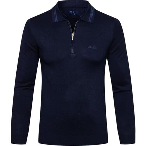 Billionaire Sweater wool mens 2021 New warm Business fashion zipper high quality Elasticity big size M-5XL Lapel