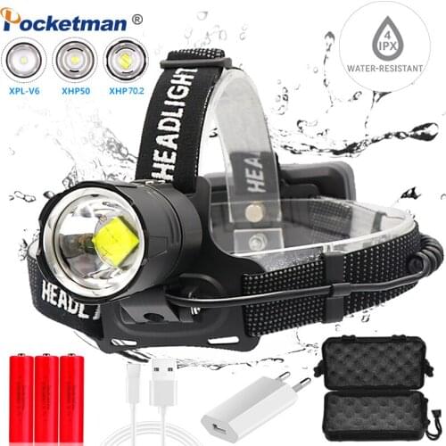 Headlamp, Brightest XHP70.2 Work Headlamp USB Rechargeable Waterproof Headlight Flashlight for Outdoor Camping, Cycling, fishing