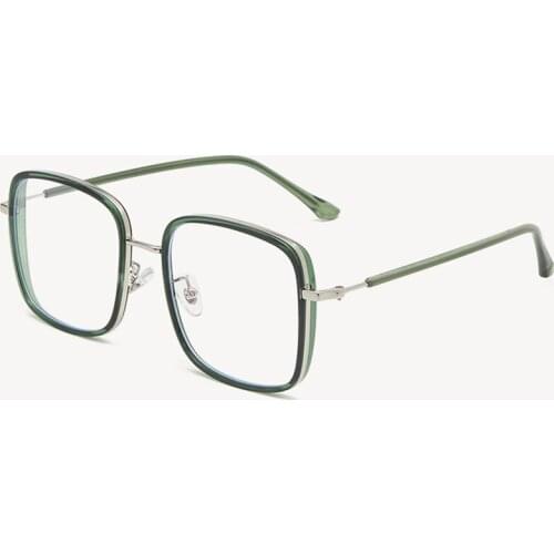 Large oversize square frame women prescription glasses photochromic change color in sun light