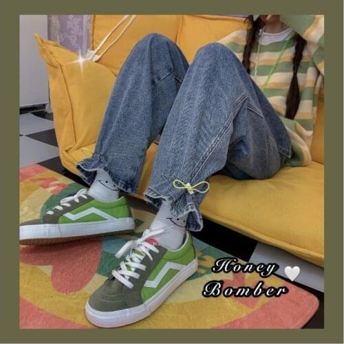 Original Design High Waist Straight Trousers Cute Womens Girls Long Loose Jeans Wide Leg Pants