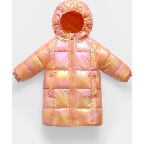 2020 Autumn Winter Children Shiny Down Jacket Hooded Baby Girls Winter Coat 1 2 3 4 5 6 7 8 Years Kids Outerwear Baby Boy Parkas