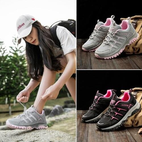 Couples Outdoor Sport Sneakers Men Women Vent Hiking Shoes Breathable Mesh Spring Summer Trails Walking Shoes Camping Trekking