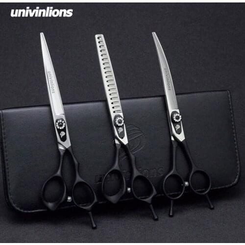 7" Pet Straight & Thinning & Down Curved Scissors Pet Dog Gromming Scissors Kit Pet Cutting Scissors for Dog Cat Stainless Steel