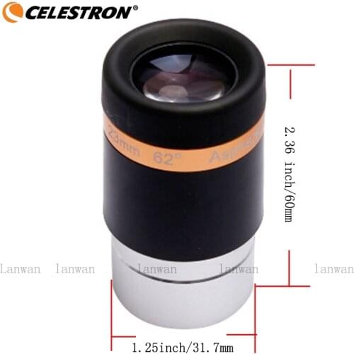 Celestron 1.25" Wide Angle 62 Degree Lens 23mm for Astronomy Telescope HD Aspheric Eyepiece Fully Coated not monocular 31.7mm