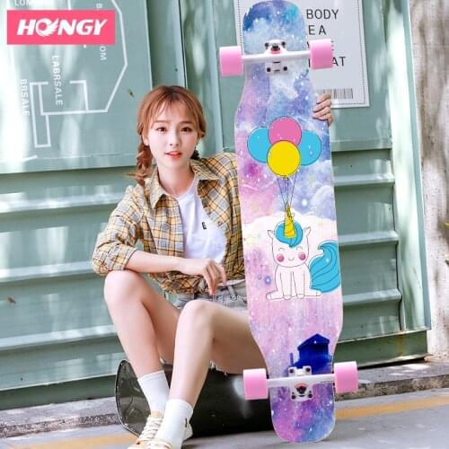 110*13*23.5cm Skateboard Dancing Longboard Girl Women Beginners Highway Scooter Skater Long Board Deck 43in 7 Layers Maple Skate