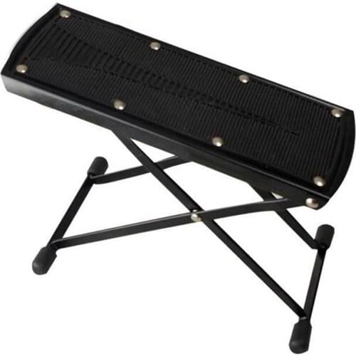 Foldable Guitar Footstool Anti-slip Metal Pedal Foot Stool with 6 Levels of Adjustable Height for Guitar Accessories