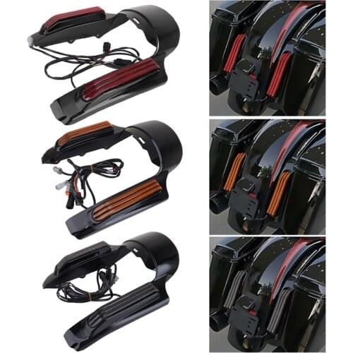 Motorcycle LED Tail Brake Light Rear Fender Extension Fascia For Harley Touring Electra Road Street Glide 2009-2013
