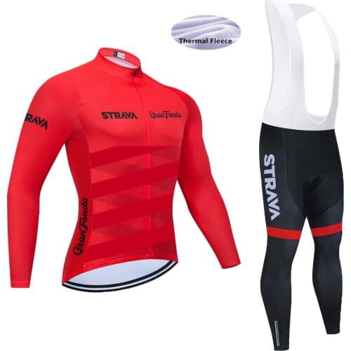 STRAVA Cycling Team Jersey 20D Sportswear MTB Winter Bike Pants Men Ropa Ciclismo Thermal Fleece BiCycling Jacket 2021