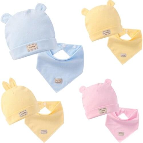 Spring autumn newborn baby hat cotton baby bear teddy bear cartoon modelling cap cotton newborn baby hats accesses