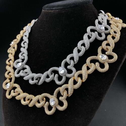 Hip hop jewelry gold and white gold Iced Ball Chain