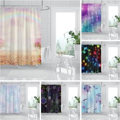 Girl Dancing Under The Moon Night Shower Curtains Waterproof Polyester Bathroom Galaxy Curtain Home Decoration