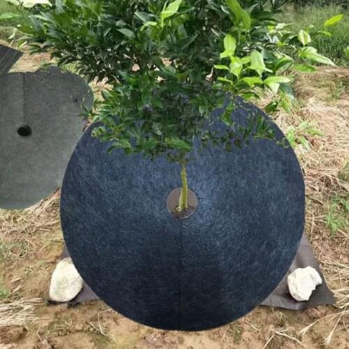 Weed Barrier Mat Landscape Fabric Mulch Ring Tree Protector Black Tough And Durable. 24 Inch Biodegradable Gardening Durable