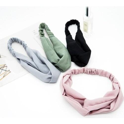 Hot Sale Simple Chiffon Turban Headband Women Girls Hair Head Bands Hoop Wrap Accessories For Women Scrunchy Hairband Headdress