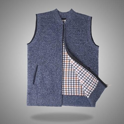 Zipper Vest Men Sweater Fashion Cardigan Spring Autumn Soft Clothing Casual Business Style Coat Sleeveless Solid Loose Vest Tops