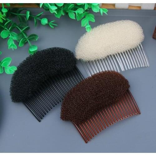 1pc Women Clip Hair Styler Volume Bouffant Beehive Shaper Bumpits Foam On Clear Comb Volume Base Bump Braid Hair Accessories