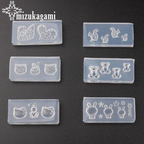 1pcs UV Resin Jewelry Liquid Silicone Mold Animal Rabbit Bear Heart Resin Mold For DIY Jewelry Nail Art Mold