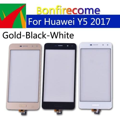 10Pcs\lot 5.0" For Huawei Y5 2017 Touch Screen Digitizer Front Glass Panel For MYA-L03 L23 L02 L22 Touchscreen LCD Glass Lens